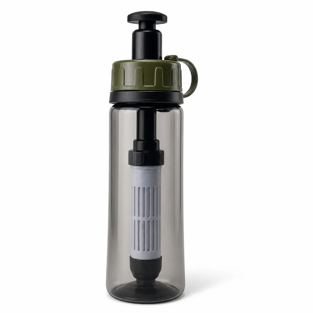 Custom Pump Hiking Water Filter Bottle