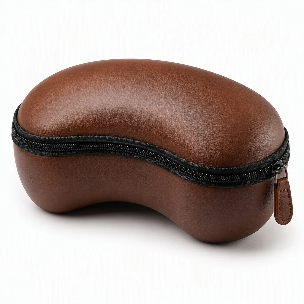 Custom Leather Ski Goggle Case Hard Shell Protective Carry