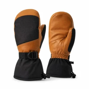 Custom Ski Mittens Waterproof Leather Palm Warm