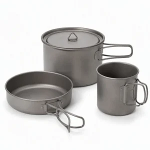 Custom Hiking Cookware Set Titanium Pot Pan Cup