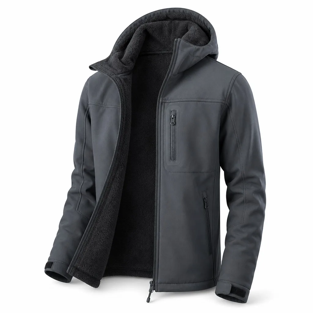 Custom Hiking Softshell Jacket Windproof Fleece Lined