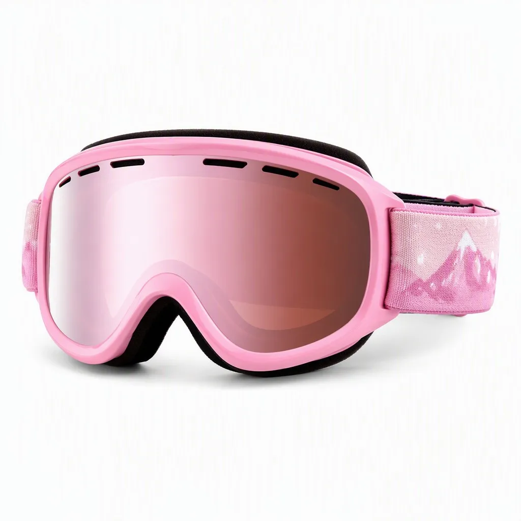 Custom Kids Ski Goggles Anti-Fog Soft Frame with Strap