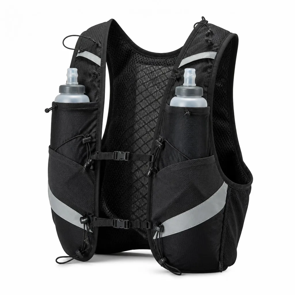 Custom Trail Running Vest 5L With Flasks Reflective