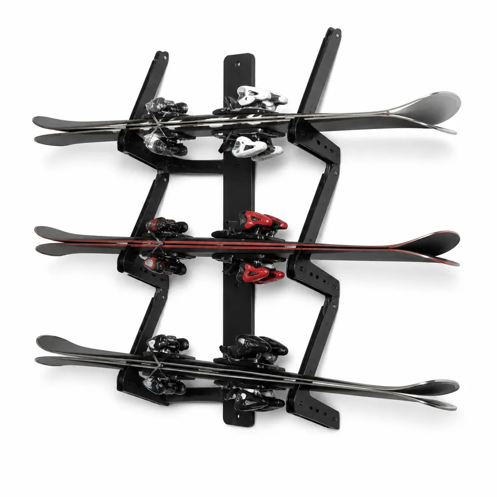 Ski Rack Wall Mount Storage for 3 Pairs