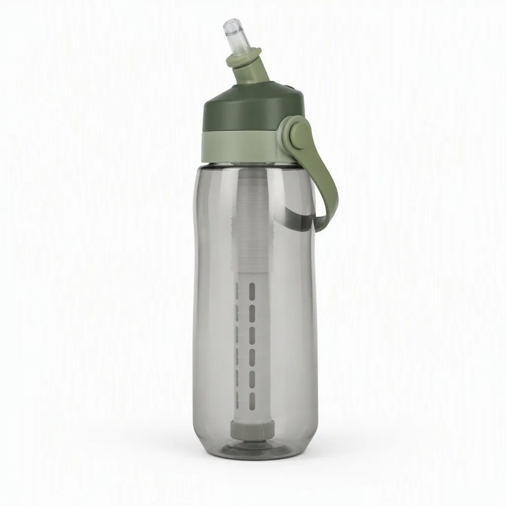 Hiking Water Filter Bottle Straw Purifier