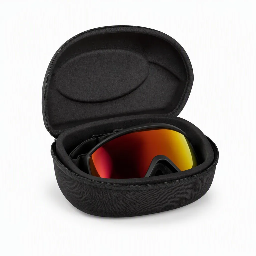 Custom Foam-Lined Ski Goggle Case Hard Shell Protective Carry