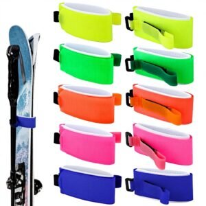 Premium Ski Strap Fasteners 2-in-1 Adjustable EVA Material Ski Snowboard Carrying Straps Poles Holder Protecti