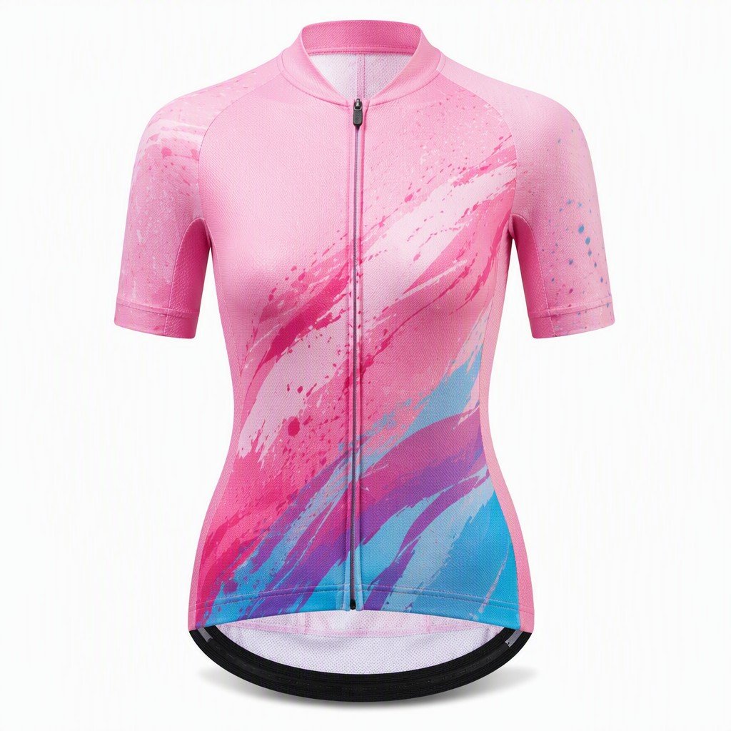 Custom Women Cycling Jersey Sublimated Colorful Pattern