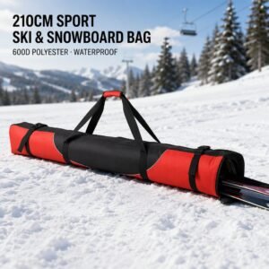 Custom 600D Polyester Waterproof Eco-Friendly Men's Red with Black 210cm Sport Ski & Snowboard Bag