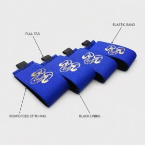 Custom Adjustable Ski Strap for Snowboarding & Skiing Nylon + Rubber Hook and Loop Closure Black