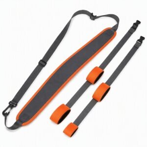 Adjustable Ski Strap & Pole Carrier with Cushioned Shoulder Sling Nylon+EVA Material Eco-Friendly for Men&