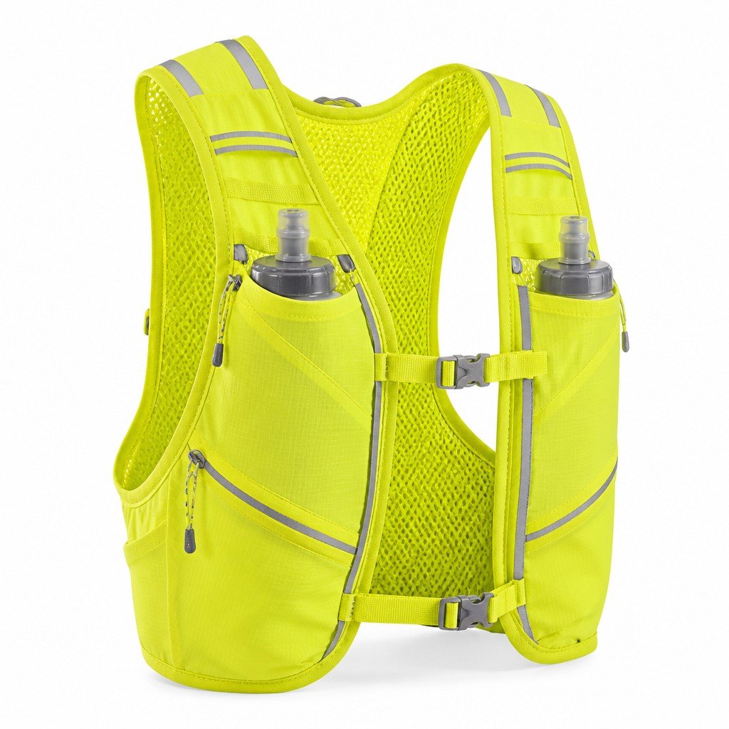 Reflective lightweight hydration running vest backpack with 2L bladder