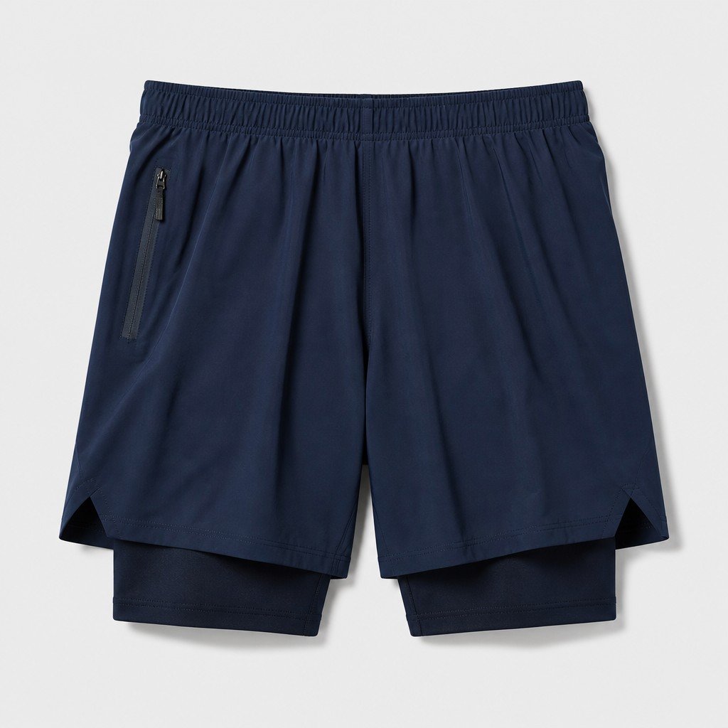 Men 2-in-1 Trail Running Shorts Quick Dry Compression with Pockets