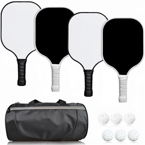 Carbon fiber pickleball paddle set with bag and balls - OEM custom logo