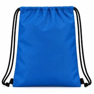 Custom 420D drawstring backpack sports gym sack blue