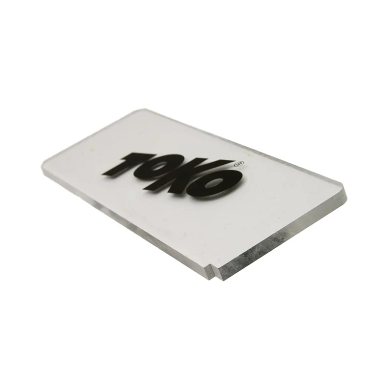 Custom logo 4mm thick ski wax scraper with corner notch for edge cleaning